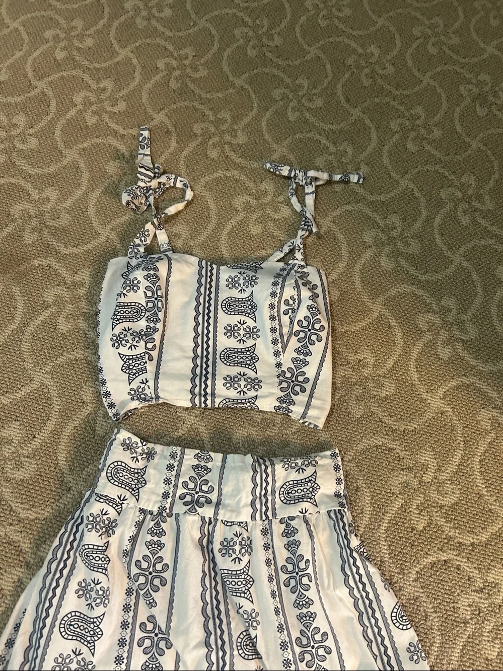 Stunning Boho Tiered Two-Piece Maxi Set